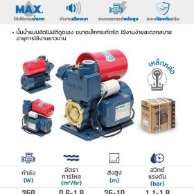 ปั๊มน้ำอัตโนมัติใบพัดเหล็กหล่อ MQS137T AUTO STINTERTRADE