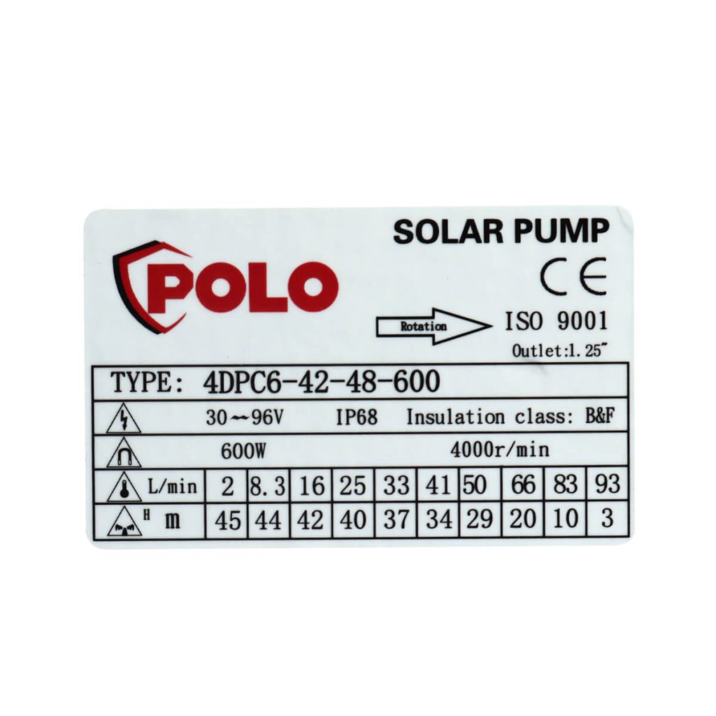 ปั๊มน้ำบาดาลโซล่าเซลล์ 4DPC6-42-48-600 STINTERTRADE