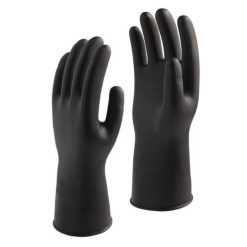 STRONGMAN ถุงมือยางธรรมชาติ ดำ 16"ไซส์ XL
