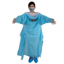 ชุดกาวน์พลาสติก CPE แบบใช้แล้วทิ้ง (สีฟ้า) รุ่น BC-110