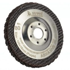 ใบเจียรผ้าทรายซ้อน (สีม่วง) 4" No.80 หลังแข็ง Turbo ฝาเหล็ก