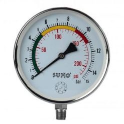 เกจ์แห้ง 150mm.x15barx3/8" ออกล่าง