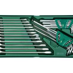 ชุดถาดประแจแหวนข้างปากตายและประแจหกเหลี่ยม 30 ชิ้น SATA 09906