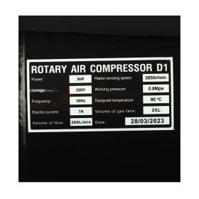 ปั๊มลมขับตรงโรตารี่ 3HP 25L HECTO รุ่น D1