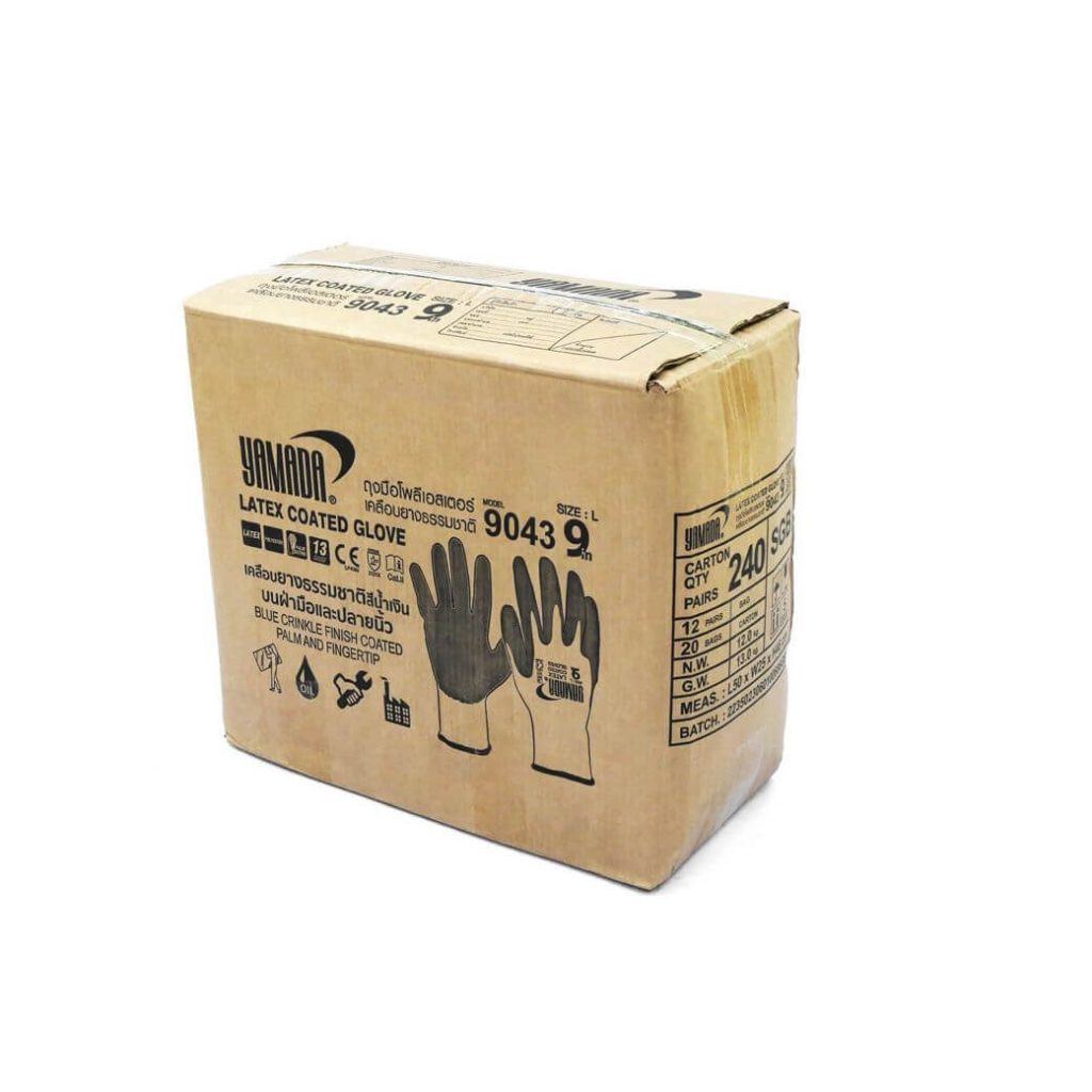 ถุงมือโพลีเอสเตอร์เคลือบยางธรรมชาติ YAMADA STINTERTRADE